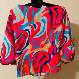 Vibrant Multicolor off shoulder Women's Top